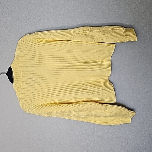 Calligraphie Sweet Twee NWT XL Butter Yellow wool blend cardigan - Picture 7 of 8